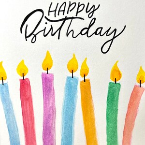 Hand Painted Watercolor Birthday Card With Envelope - Blank Inside - Etsy