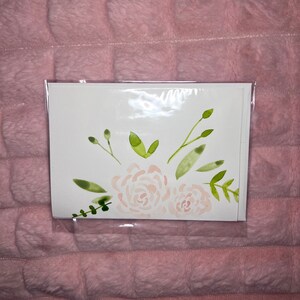 Cartão de felicitações em aquarela pintado à mão com envelope - em branco por dentro