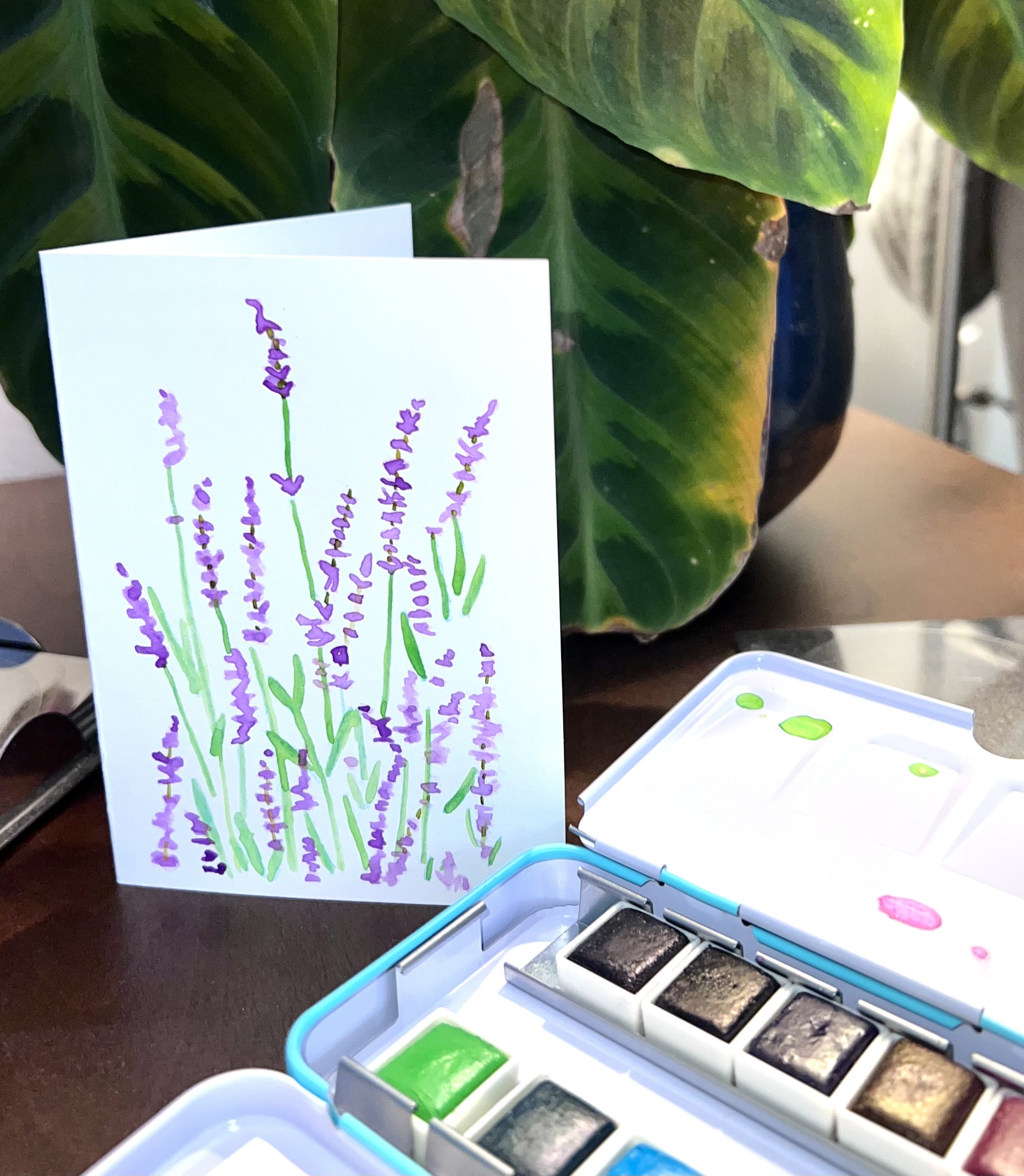 Hand Painted Watercolor Greeting Card With Envelope - Etsy