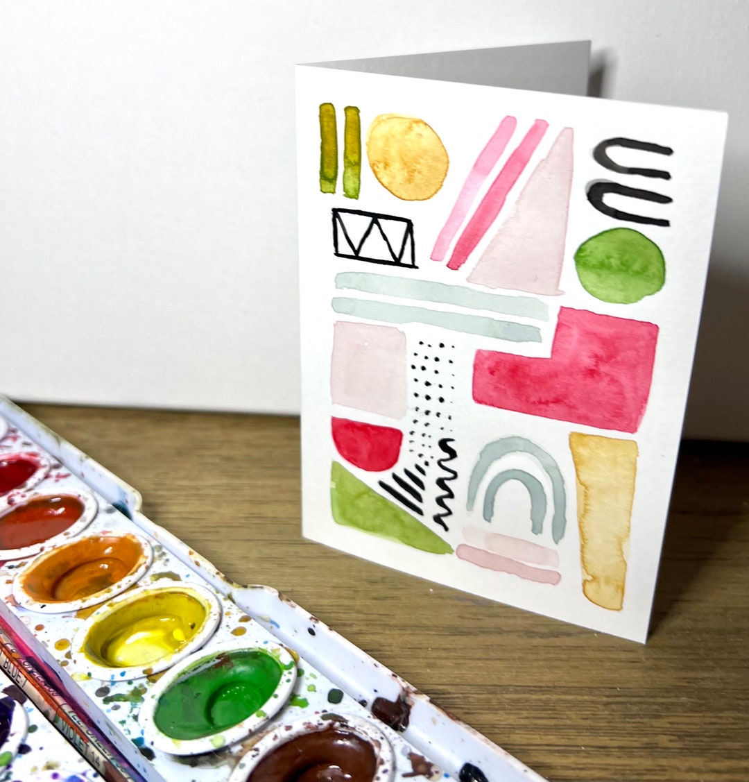 Hand Painted Watercolor Greeting Card With Envelope - Blank Inside - Etsy