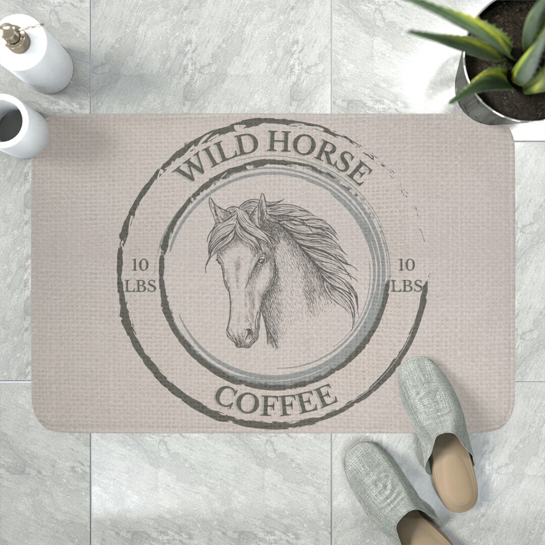 Wild Horse Bath Mat Horse Farmhouse Memory Foam Mat Farmcore Bath Mat Farmhouse Coffee Kitchen