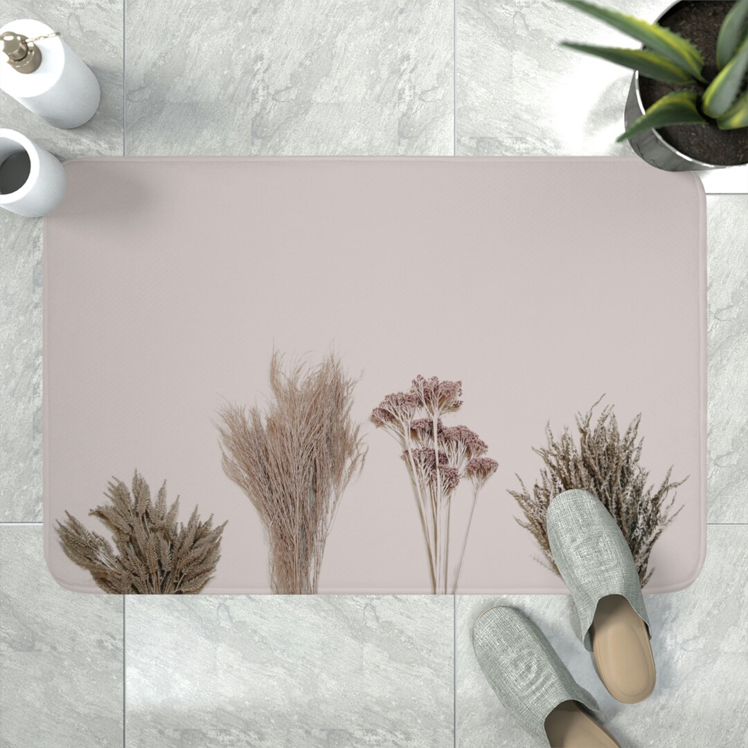 French Farmhouse Memory Foam Bath Mat Seed Sack Home Décor French