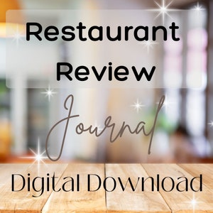 Restaurant Review Journal- Digital Download