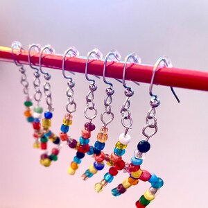 Beaded Zig Zag Dangle Earrings