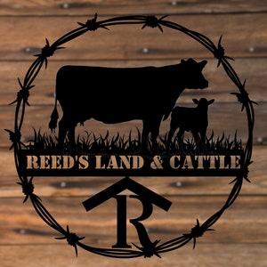 Cattle Brand Metal Sign, Custom Name Sign, Livestock Brand Metal Wall Art, Farm Sign, Personalized Ranch Name Sign, Custom Father's Day Gift