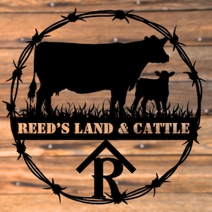 Cattle Brand Metal Sign, Custom Name Sign, Livestock Brand Metal Wall Art, Farm Sign, Personalized Ranch Name Sign, Custom Father's Day Gift