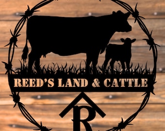 Cattle Brand Metal Sign, Custom Name Sign, Livestock Brand Metal Wall Art, Farm Sign, Personalized Ranch Name Sign, Custom Father's Day Gift