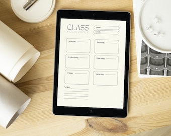 Class Schedule Printable, Class Schedule for Each Semester Printable, Course Schedule, College Class Schedule, Academic Planner