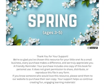 Spring Preschool Curriculum Instant Download Full Unit