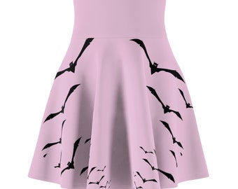 Pink bat skirt Women's Skater Skirt