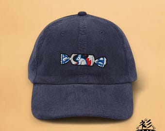 White Rabbit Candy Embroidered Vintage Corduroy Hat, White Rabbit Cream Candy Hat, Nostalgic Chinese Asian Treat Snacks Candy
