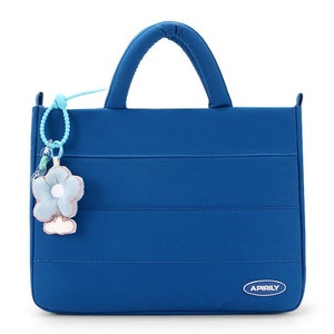 fourre-tout pour ordinateur portable pour femme Sac pour ordinateur portable pour fille cousu main Sac MacBook d'été Sacoche pour ordinateur portable pour femme cousue main. Blue