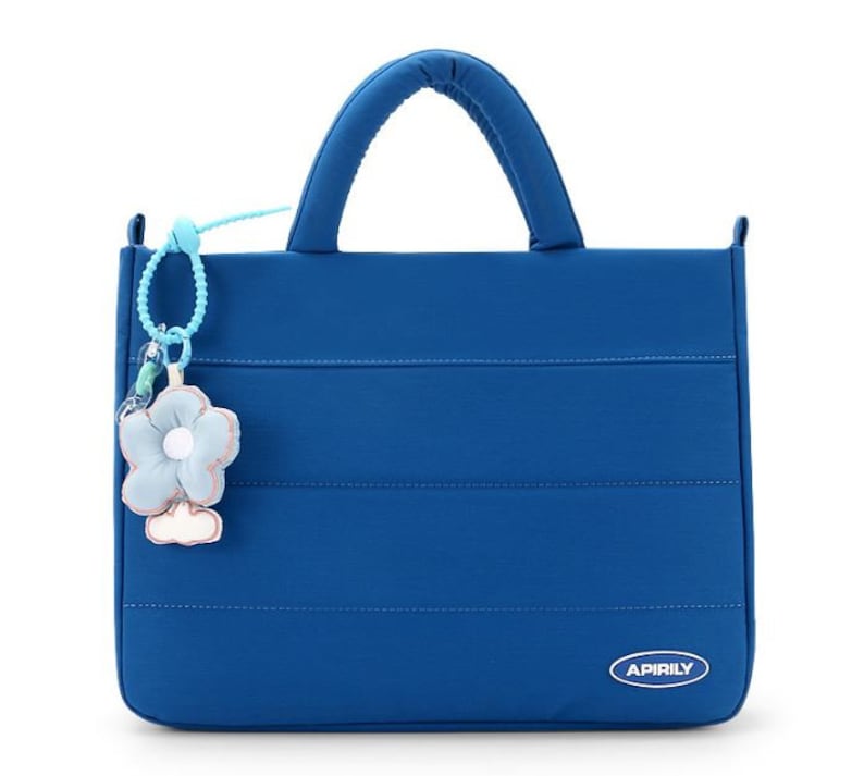 fourre-tout pour ordinateur portable pour femme Sac pour ordinateur portable pour fille cousu main Sac MacBook d'été Sacoche pour ordinateur portable pour femme cousue main. Blue