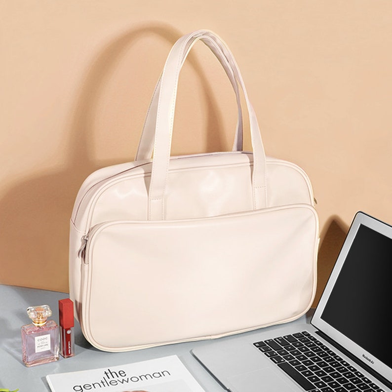 Vegan PU Leather Large Capacity Laptop Bag Messenger Bag for MacBook or Laptop Womans laptop briefcase bag MacBook Bag immagine 5