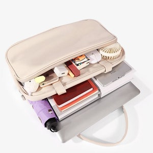 Vegan PU Leather Large Capacity Laptop Bag Messenger Bag for MacBook or Laptop Womans laptop briefcase bag MacBook Bag immagine 6
