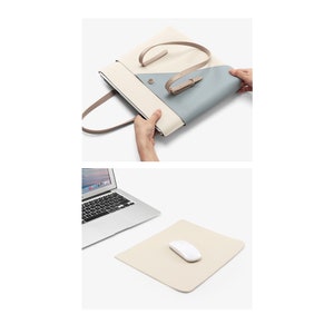 Sac à bandoulière en cuir pour ordinateur portable Sac fourre-tout pour ordinateur portable pour femme Sacoche pour ordinateur portable simple et minimaliste pour femme Housse pour MacBook Sac à main pour ordinateur portable pour femme image 7