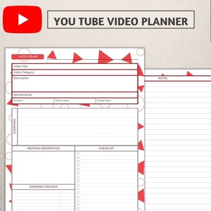 Social Media Planner You Tube Video Planner Content Planner Digital Planner ADHD Planner Downloadable Planner Printable Planner To Do List