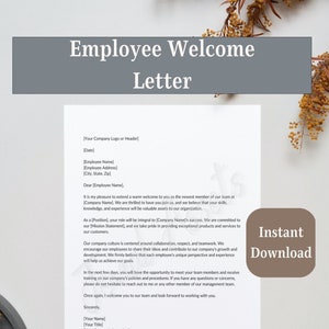 Carta de bienvenida para nuevos empleados / Documento comercial profesional / Documento de recursos humanos / Documento de gestión de empleados / Carta de nuevas contrataciones