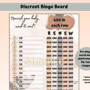 Bingobord Esthetisch minimalistisch thema Digitaal bingobord High Limit Bingo High Roller Bingo met winst WTA 450 in elke rij PYP PNG Bingo