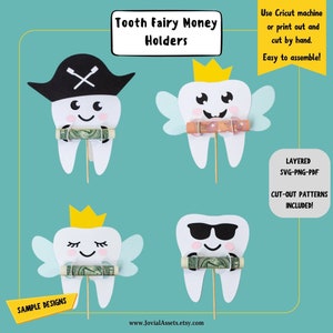 Tooth Fairy Money Holder Money Card Design Fichiers SVG Fichiers PNG Fichiers PDF Tooth Fairy Kit Tooth Fairy Gift Imprimable Digital Download Kids