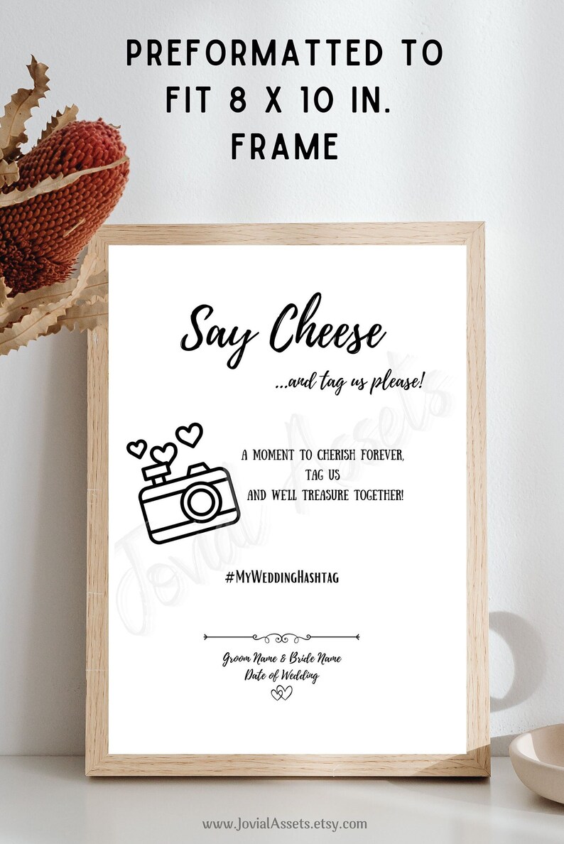Custom Wedding Hashtag Sign | Wedding Social Media Sign | Oh Snap ...