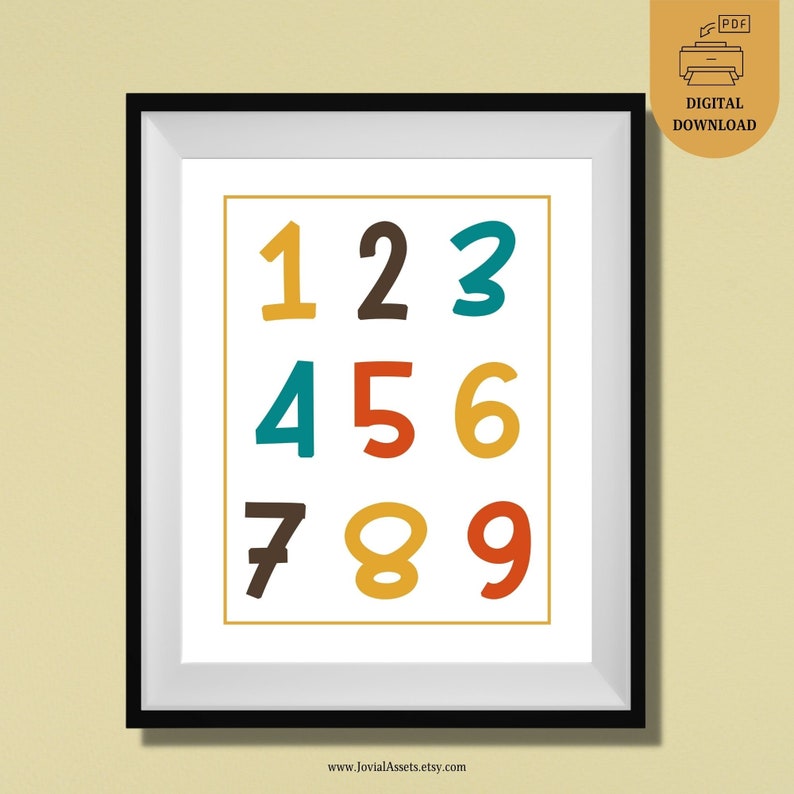 Fun Number Prints Playful Alphabet & Number Prints: Kids Room Decor (digital Print) - Etsy