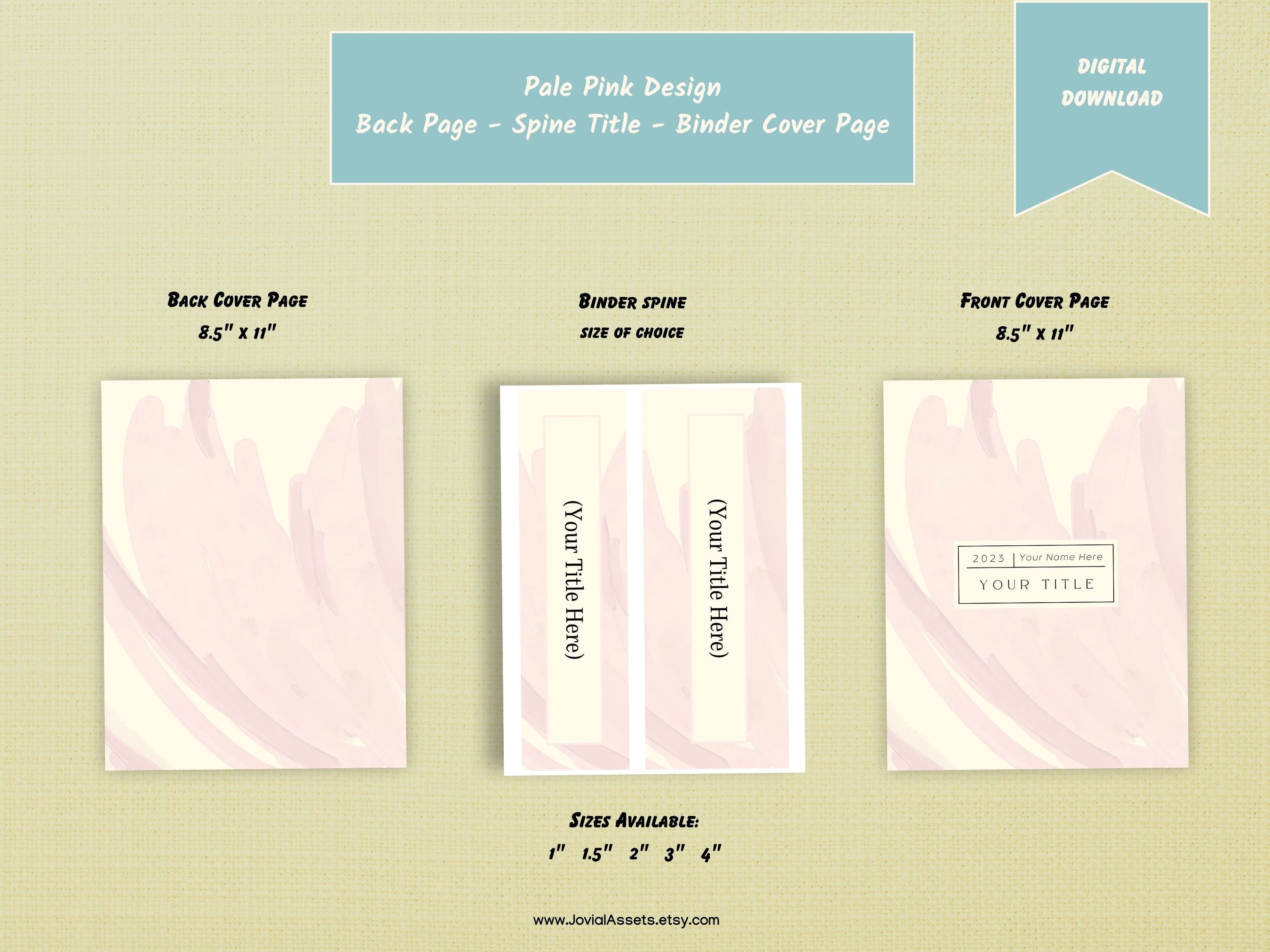 Printable Binder Cover Set: Customizable Spine Labels (digital Download ...