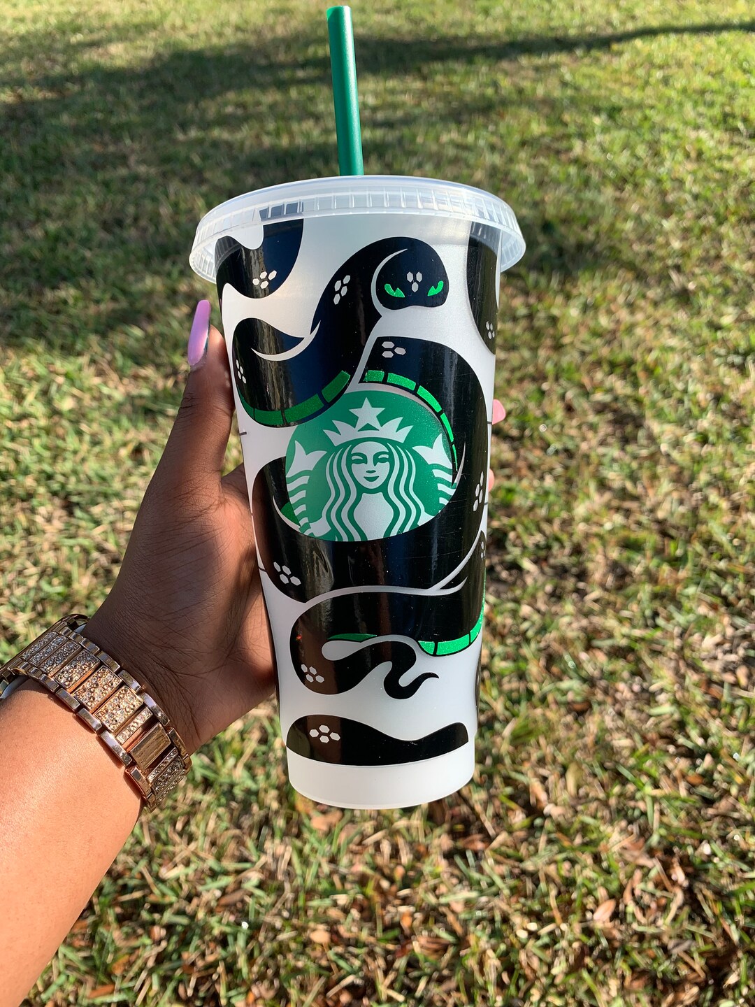 Personalized Snake Starbucks Cup, Celestial Tumbler, Gift for Snake