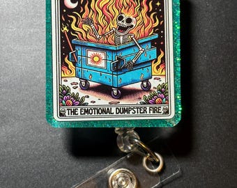 Funny Tarot card vet tech badge reel