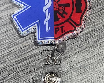 Fire Medic Firefighter Paramedic badge reel