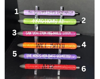 Epoxy glitter wood grain or solid metallic pen veterinary humor