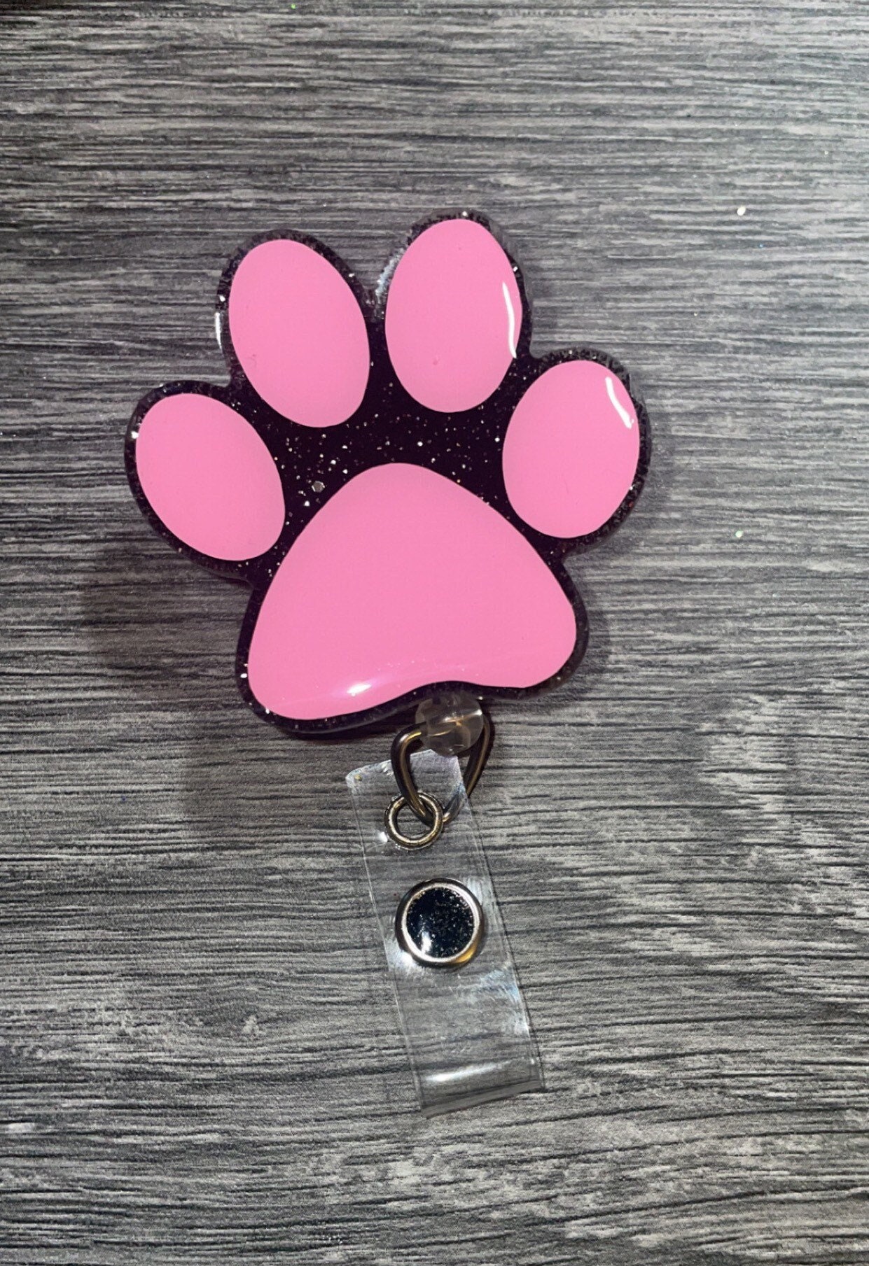 PAW PRINT Fabric Badge Reel, Retractable Badge Reel, Black Paw Print Badge  Holder, Retractable Badge Reel -  Canada