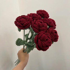 Handmade Crochet Rose Flower Perfect for Decorations, Valentines, Birthday. Eternal Rose Perfect for any occasion.