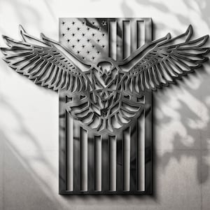 This is America Upcycled American Flag with Bald Eagle Wall Art