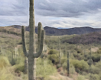 Saguaro Cactus painting,