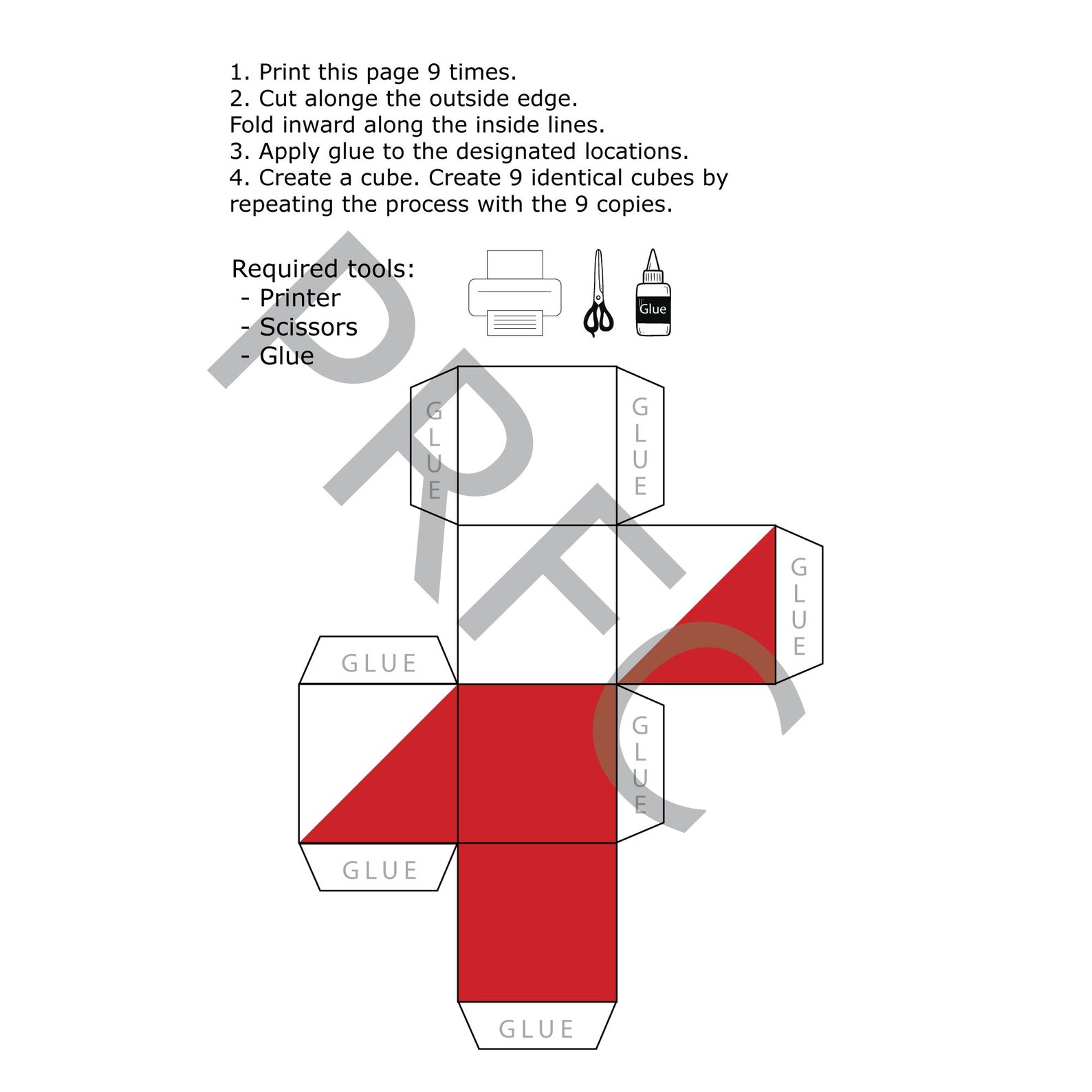 60 Block Design Test Patterns Practice for IQ Test, BDT, Wais-iv or ...