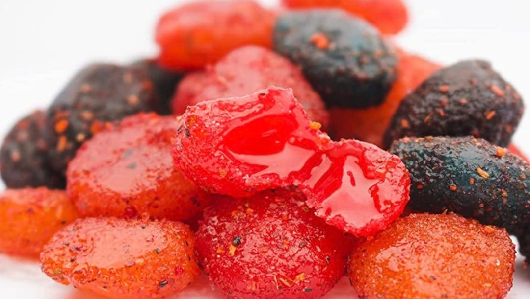 Chamoy and Tajin Fruit Gushrs Gummies Dulces Enchilados Gusher Candy Etsy