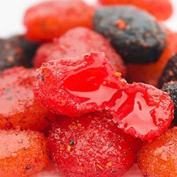 Chamoy and Tajin Fruit Gushrs Gummies | Dulces Enchilados Gusher Candy