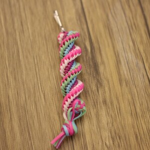 Gimp (Plastic Thread) Keychain - Swirl Stitch