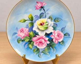 Lefton China Hand-Painted Rose Decorative Plate (Pattern SL2816)