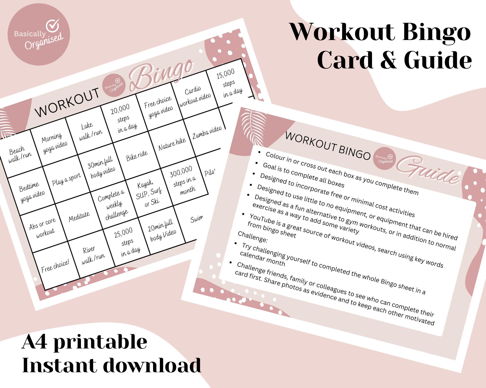 Workout Bingo Printable - Etsy