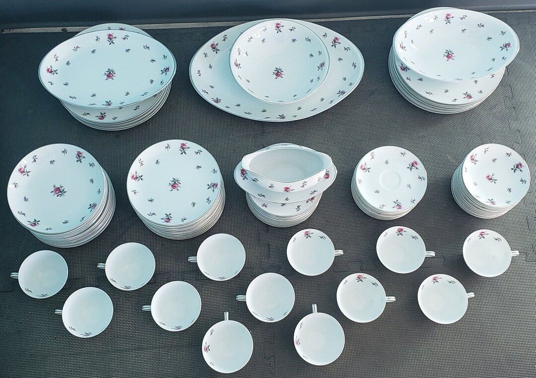 Rosechintz by Meito Japan Complete Fine China Dinnerware Set Rose