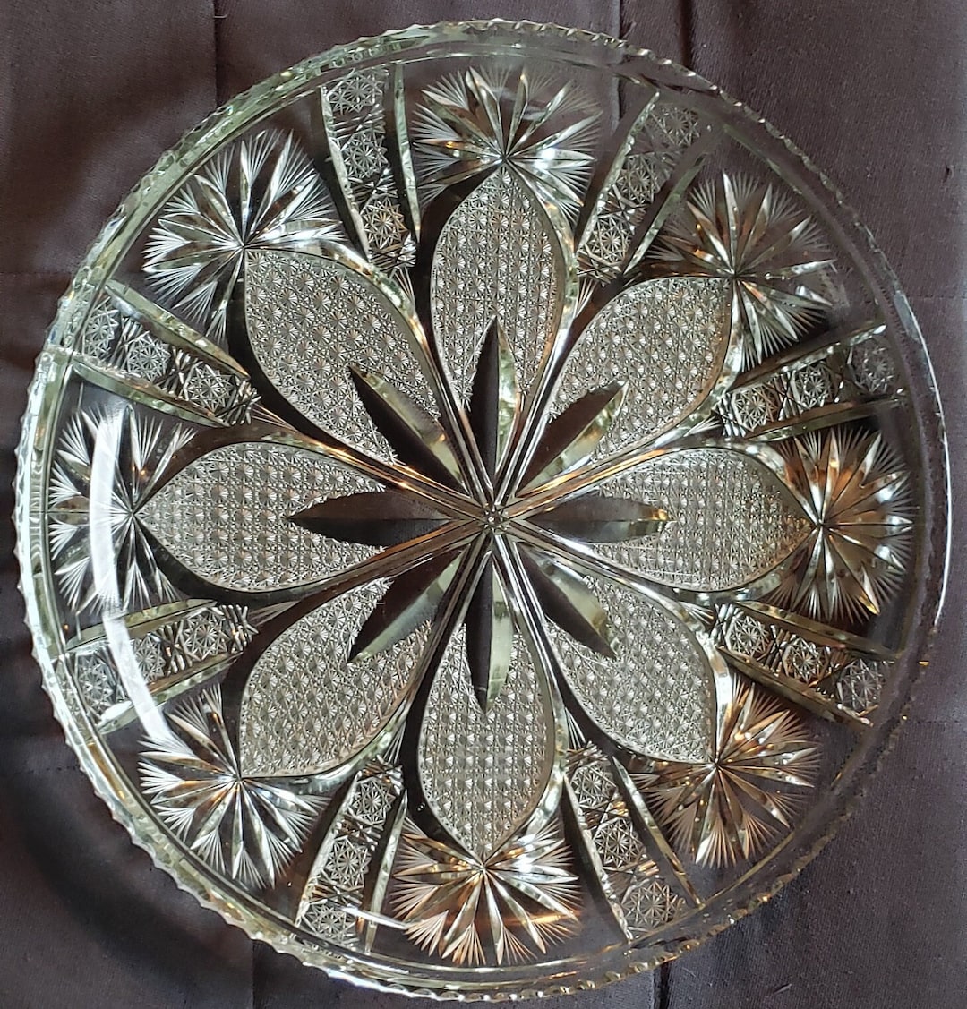 Lead Crystal Serving Platter Etsy