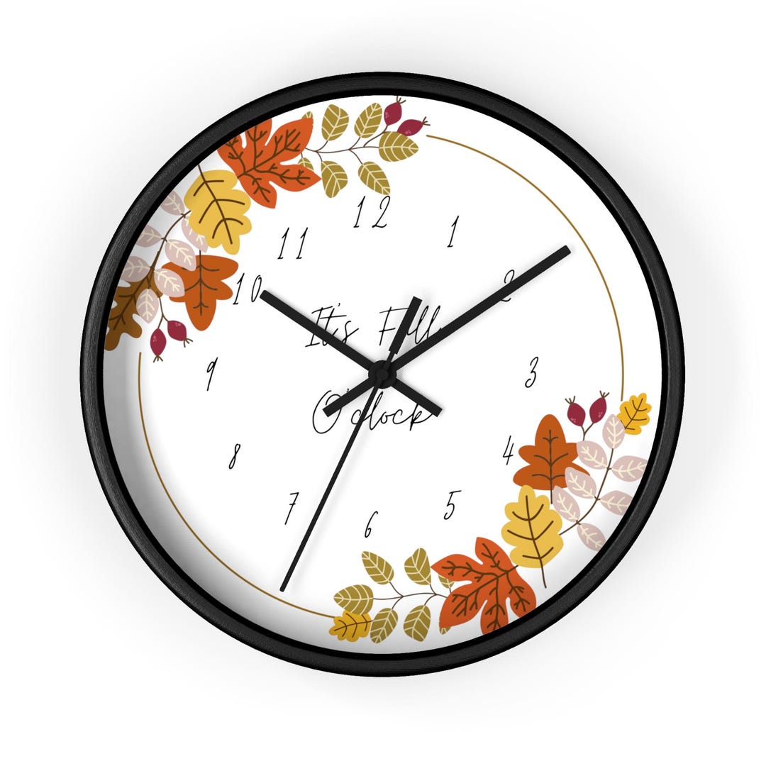 Autumn Leaf Wreath Wall Clock - Etsy