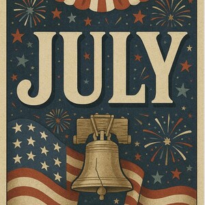 Printable &quot;Happy 4th of July&quot; Banner Letters .pdf (print & digital)