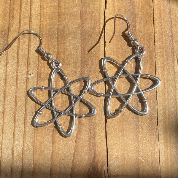 Atom STEM nerdy earrings—science earrings—scientist