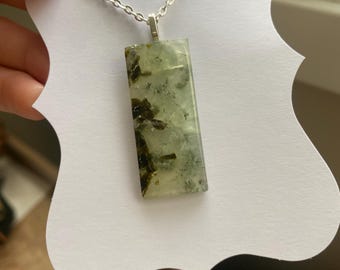 Green Prehnite Crystal Pendant