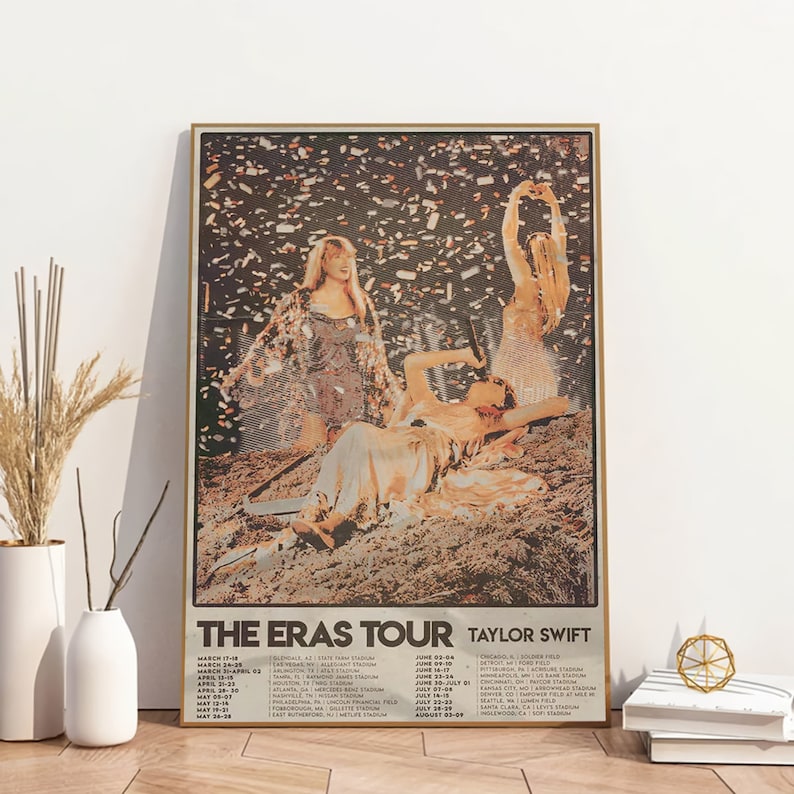 Taylor Swift The Eras Tour Designed Poster, Taylor Vintage 2023 Concert Poster, Swifties Wall Art,T he Eras Tour 2023 Poster, Swiftie Gifts