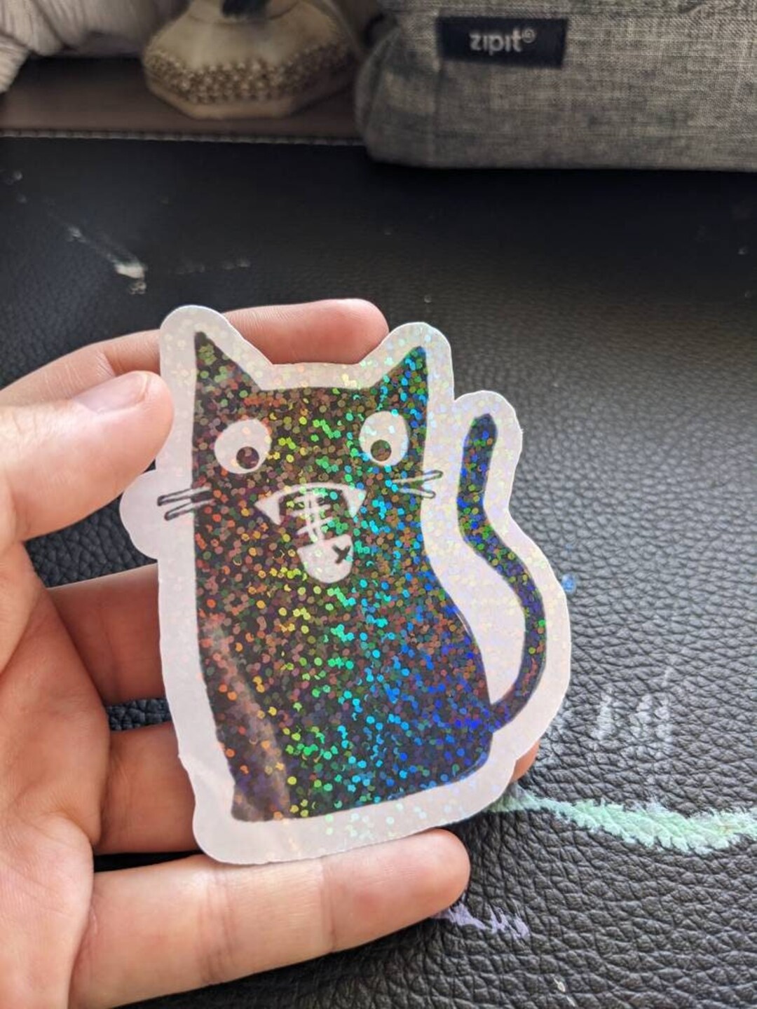 Holographic Kitty Sticker Etsy