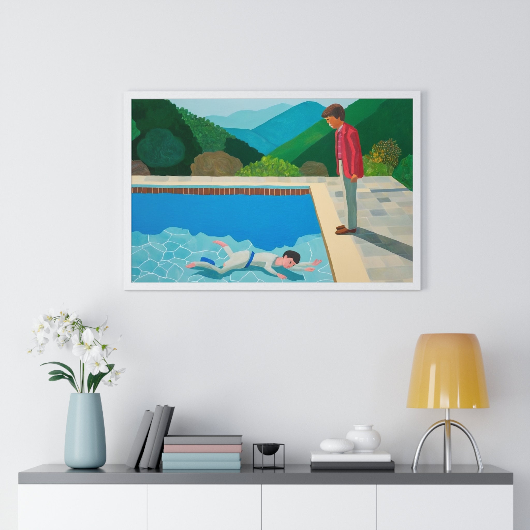Summer Pool Art Print: Hockney Inspired Pop-art (digital Print) - Etsy